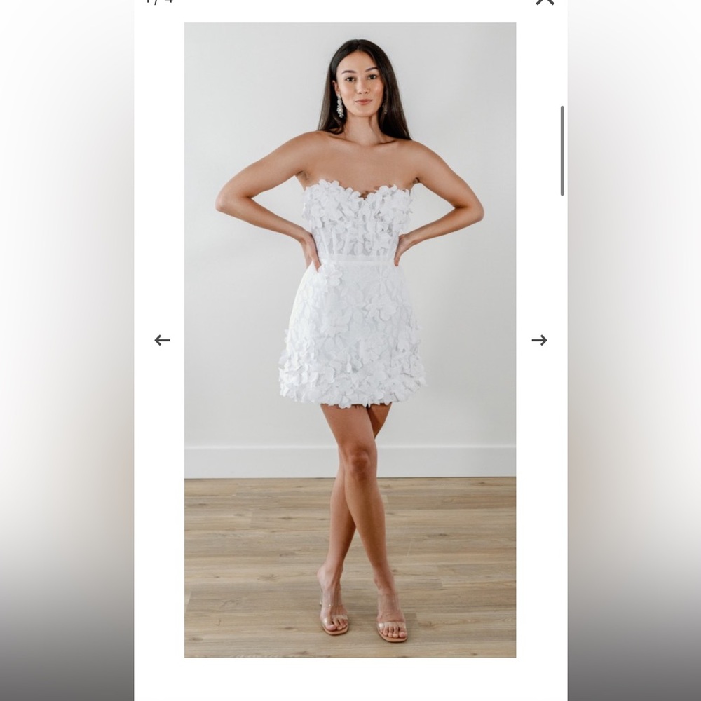 By Watters Cosmos 37104 short white dress